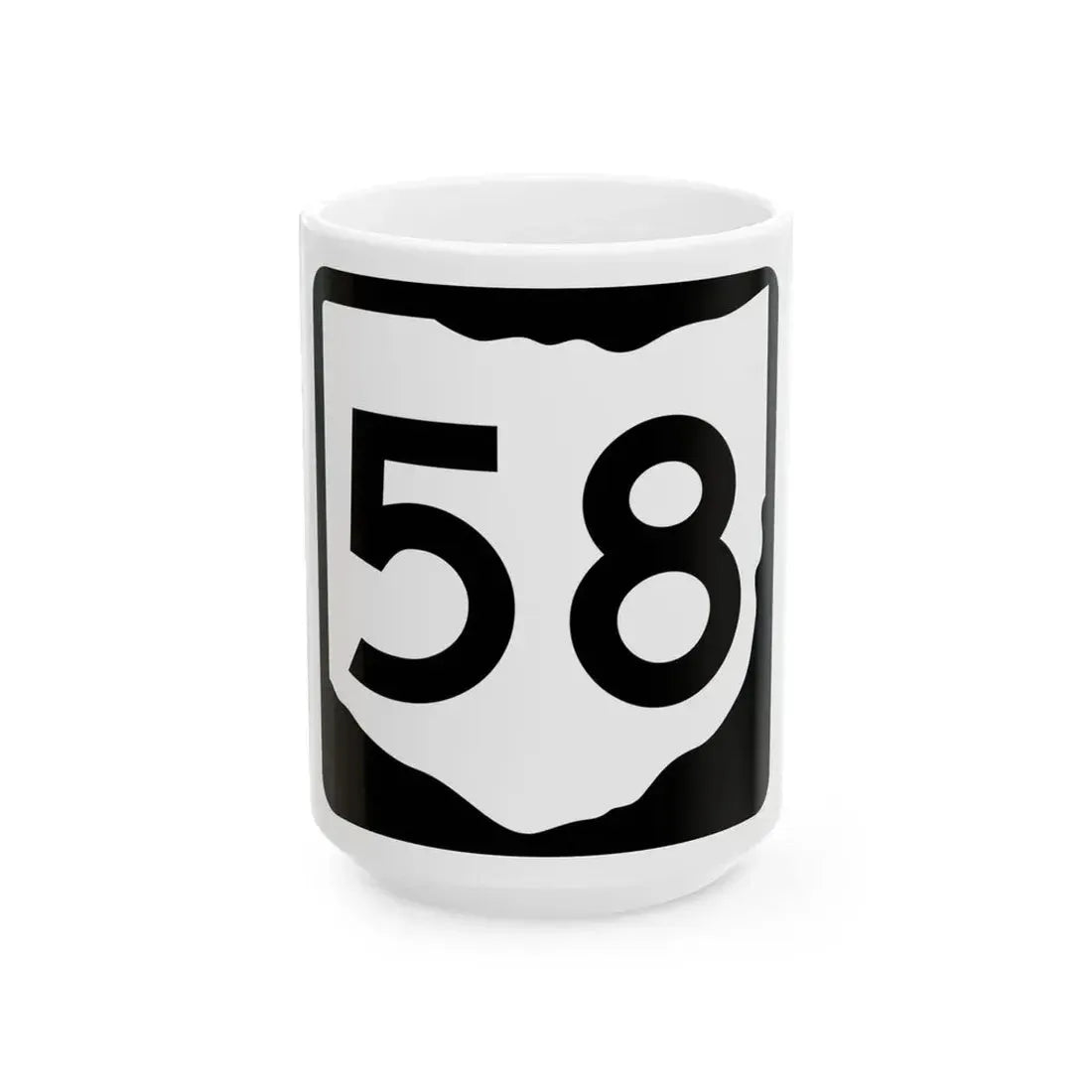 OH-58 (Ohio) (Road Sign) White Coffee Mug 15oz - Go Mug Yourself