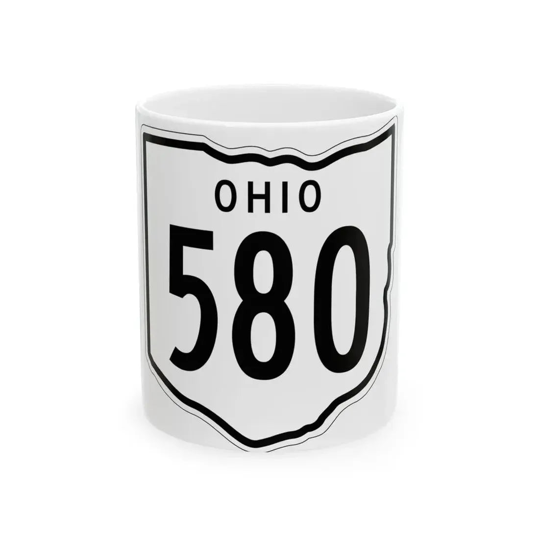 OH-580 1948 (Ohio) (Road Sign) White Coffee Mug 11oz - Go Mug Yourself