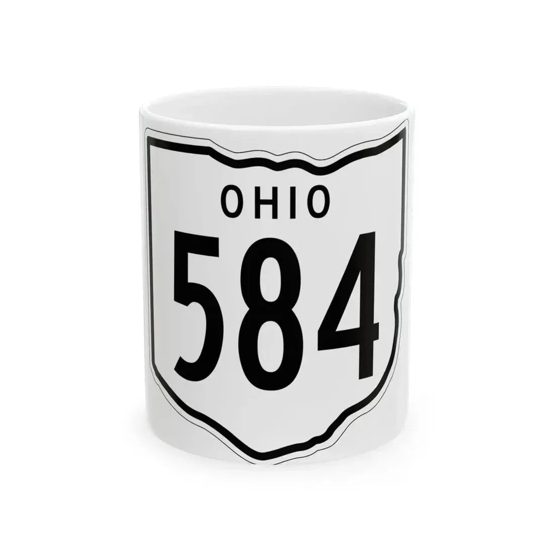 OH-584 1948 (Ohio) (Road Sign) White Coffee Mug 11oz - Go Mug Yourself