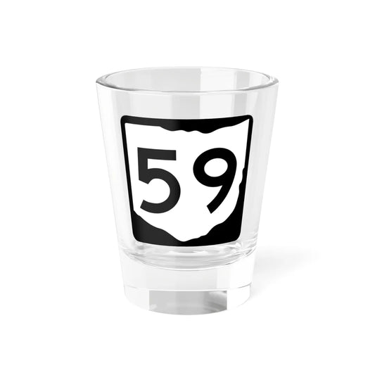 OH-59 (Ohio) (Road Sign) Shot Glass 1.5oz 1.5oz - Go Mug Yourself