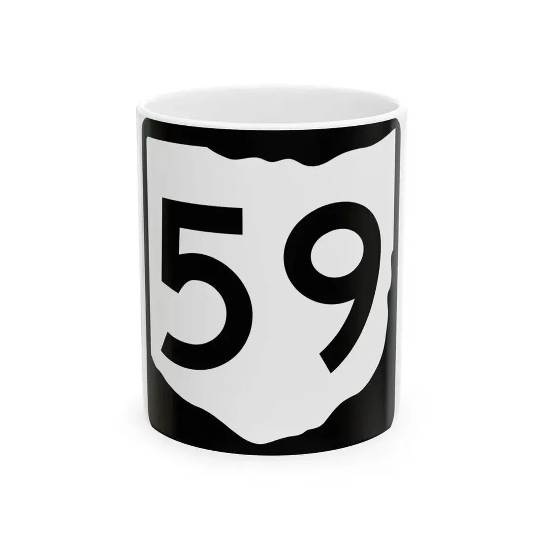 OH-59 (Ohio) (Road Sign) White Coffee Mug 11oz - Go Mug Yourself