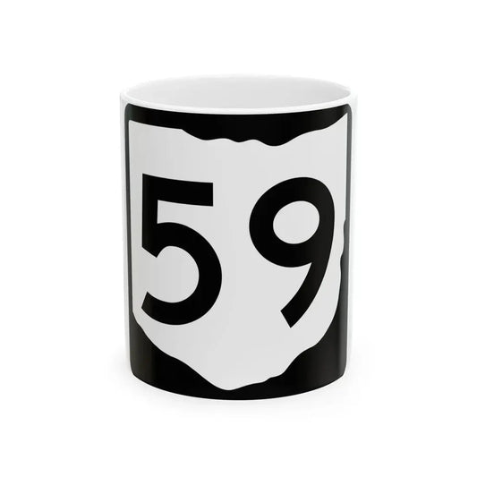 OH-59 (Ohio) (Road Sign) White Coffee Mug 11oz - Go Mug Yourself