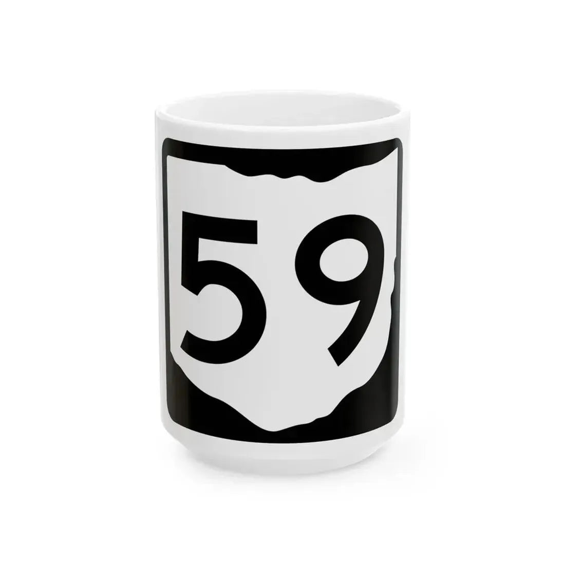 OH-59 (Ohio) (Road Sign) White Coffee Mug 15oz - Go Mug Yourself
