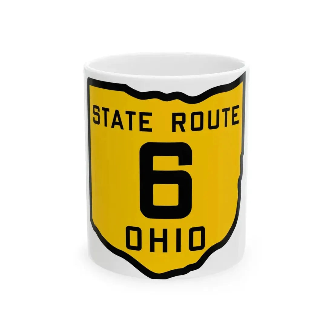 OH-6 1920 (Ohio) (Road Sign) White Coffee Mug 11oz - Go Mug Yourself