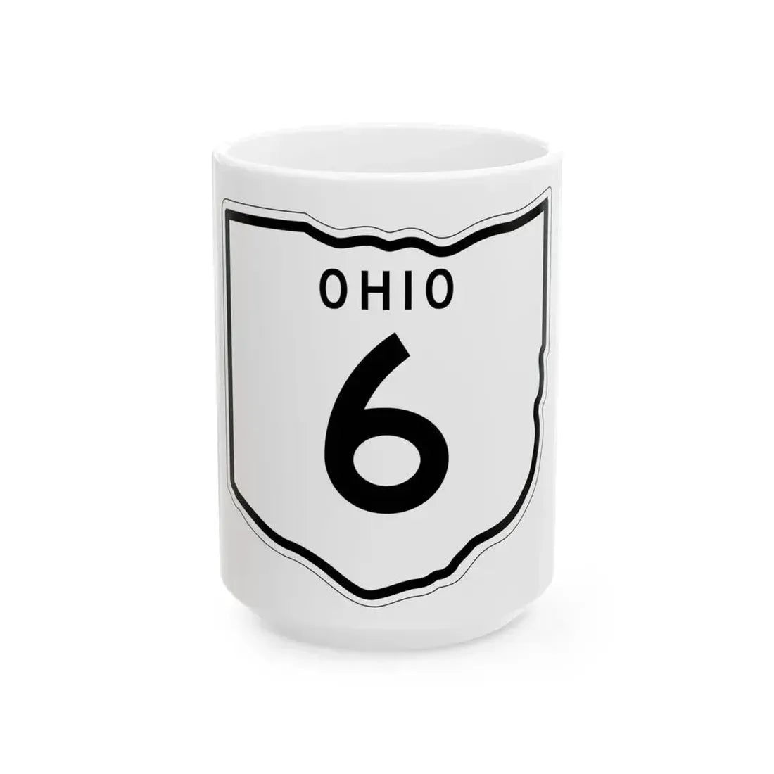 OH-6 1948 (Ohio) (Road Sign) White Coffee Mug 15oz - Go Mug Yourself