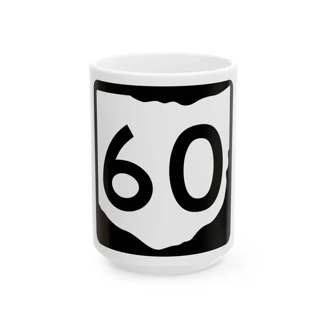 OH-60 (Ohio) (Road Sign) White Coffee Mug 15oz - Go Mug Yourself