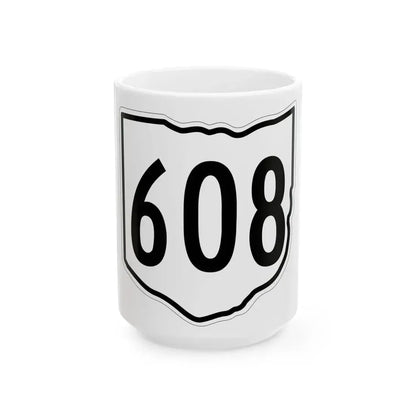 OH-608 1960 (Ohio) (Road Sign) White Coffee Mug 15oz - Go Mug Yourself
