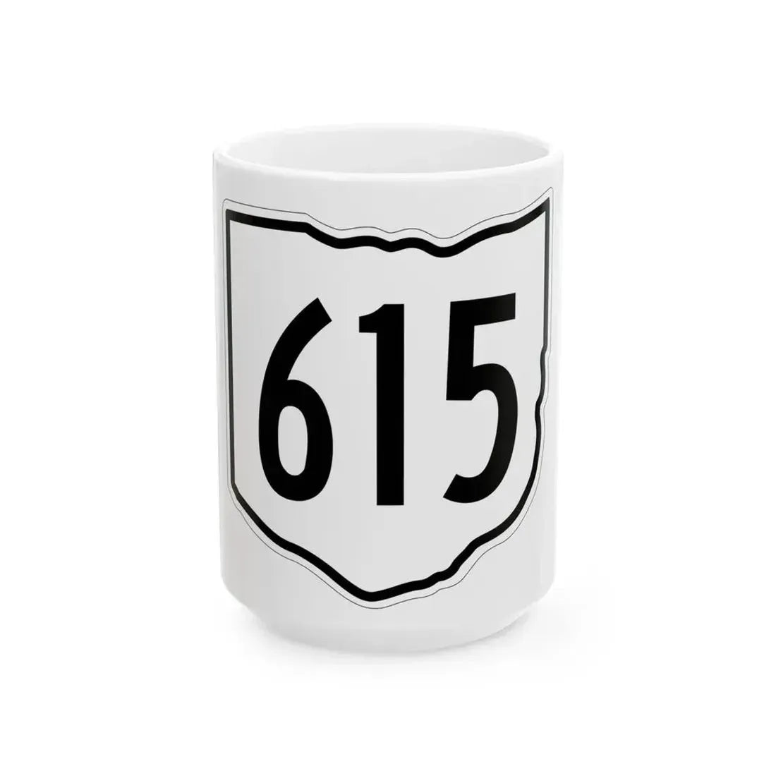 OH-615 1960 (Ohio) (Road Sign) White Coffee Mug 15oz - Go Mug Yourself