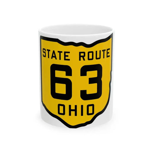 OH-63 1920 (Ohio) (Road Sign) White Coffee Mug 11oz - Go Mug Yourself