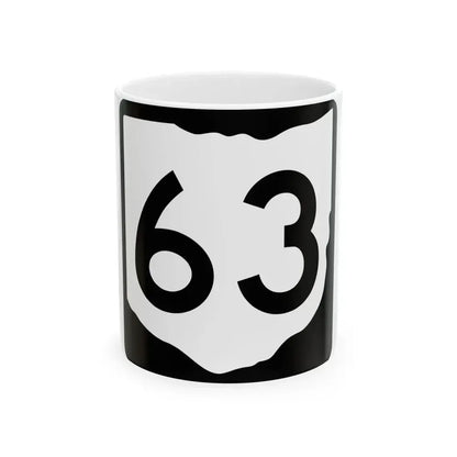 OH-63 (Ohio) (Road Sign) White Coffee Mug 11oz - Go Mug Yourself