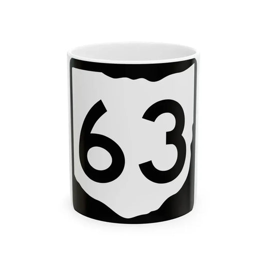 OH-63 (Ohio) (Road Sign) White Coffee Mug 11oz - Go Mug Yourself