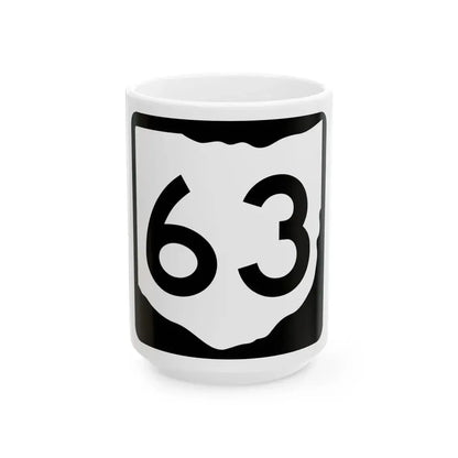 OH-63 (Ohio) (Road Sign) White Coffee Mug 15oz - Go Mug Yourself