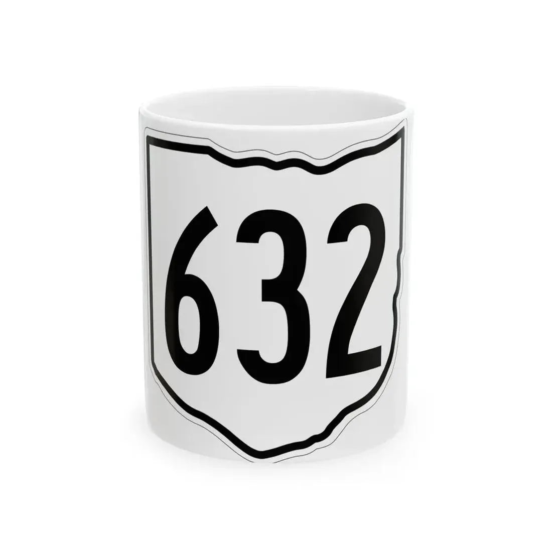 OH-632 1960 (Ohio) (Road Sign) White Coffee Mug 11oz - Go Mug Yourself
