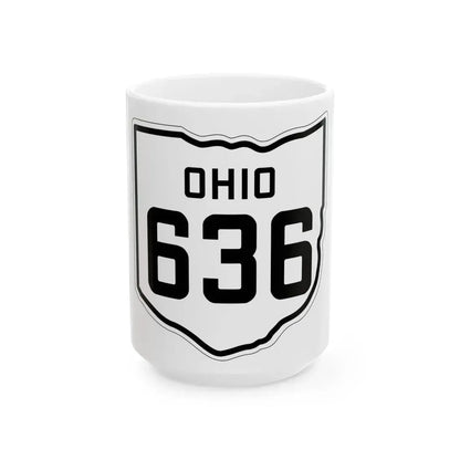 OH-636 1927 (Ohio) (Road Sign) White Coffee Mug 15oz - Go Mug Yourself
