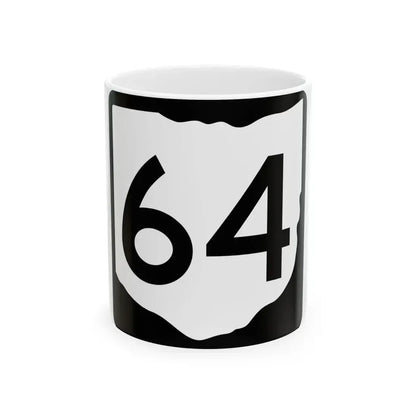 OH-64 (Ohio) (Road Sign) White Coffee Mug 11oz - Go Mug Yourself
