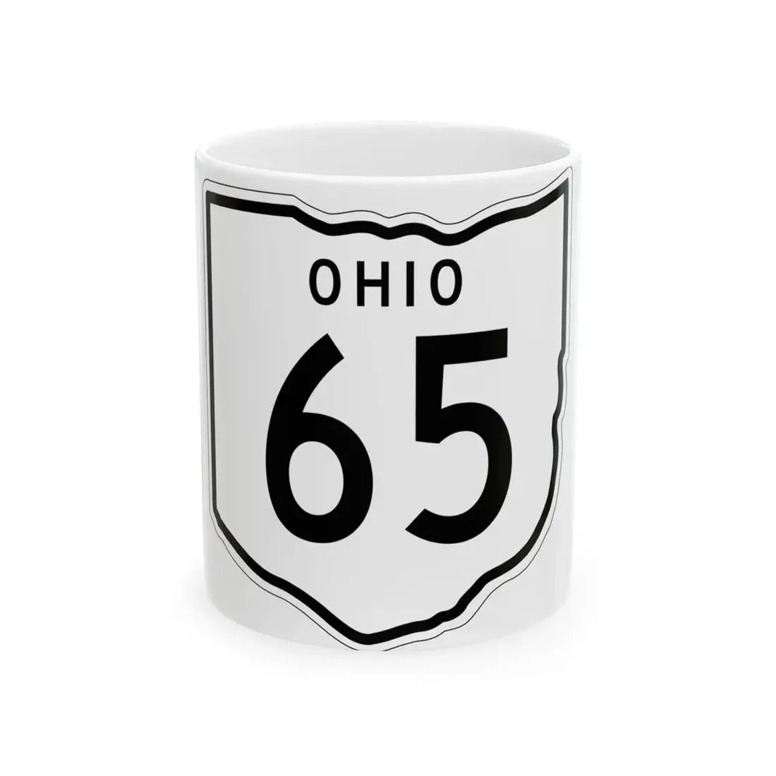 OH-65 1948 (Ohio) (Road Sign) White Coffee Mug 11oz - Go Mug Yourself