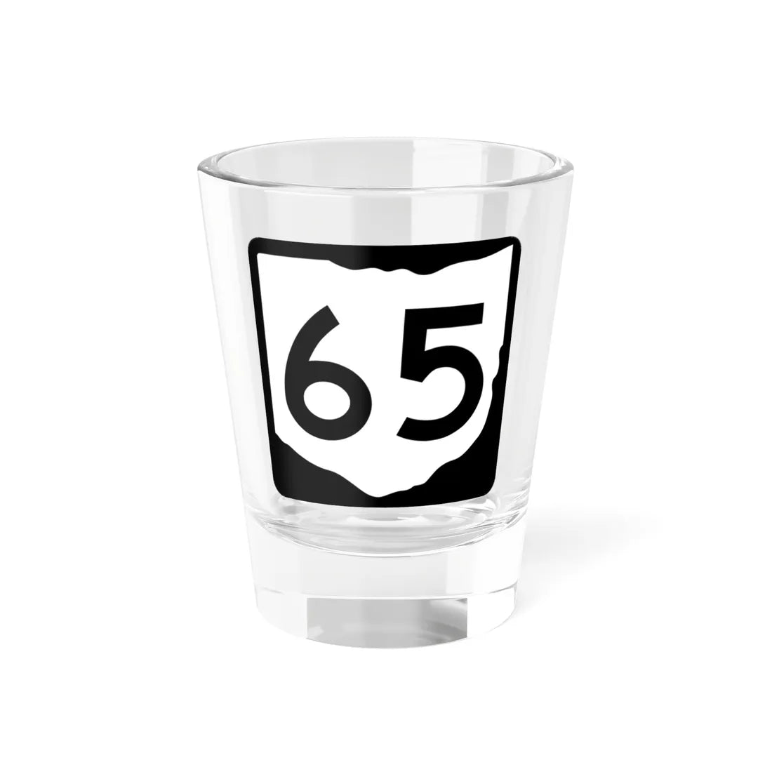 OH-65 (Ohio) (Road Sign) Shot Glass 1.5oz 1.5oz - Go Mug Yourself