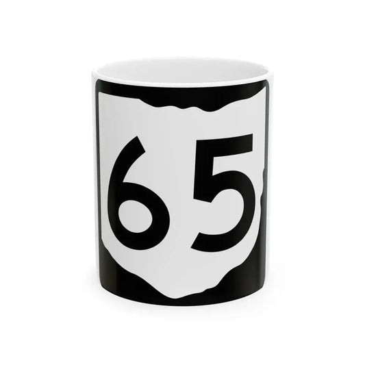 OH-65 (Ohio) (Road Sign) White Coffee Mug 11oz - Go Mug Yourself