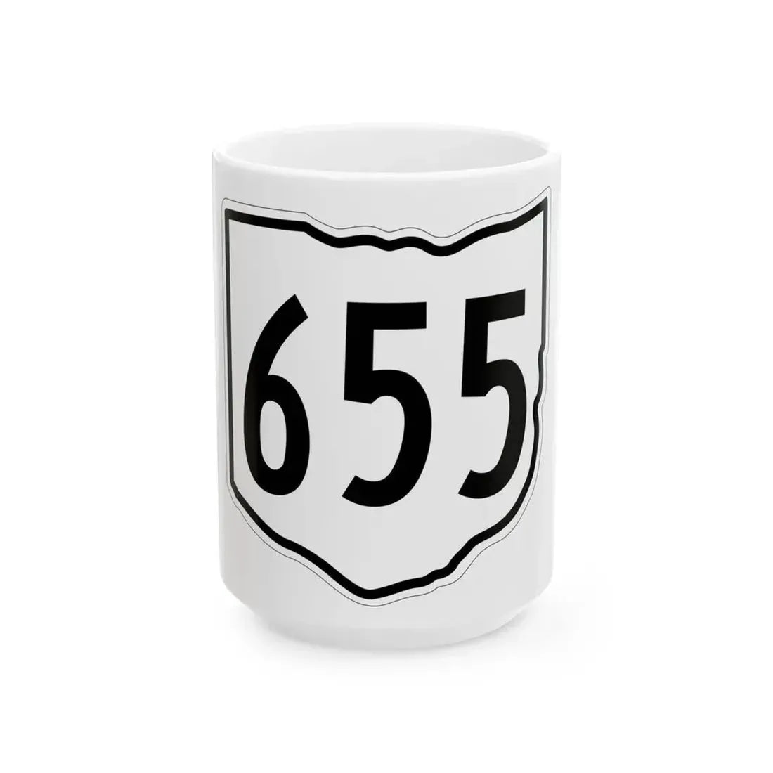 OH-655 1960 (Ohio) (Road Sign) White Coffee Mug 15oz - Go Mug Yourself