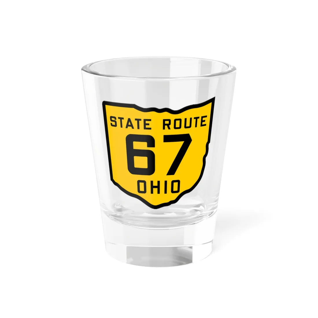 OH-67 1920 (Ohio) (Road Sign) Shot Glass 1.5oz 1.5oz - Go Mug Yourself
