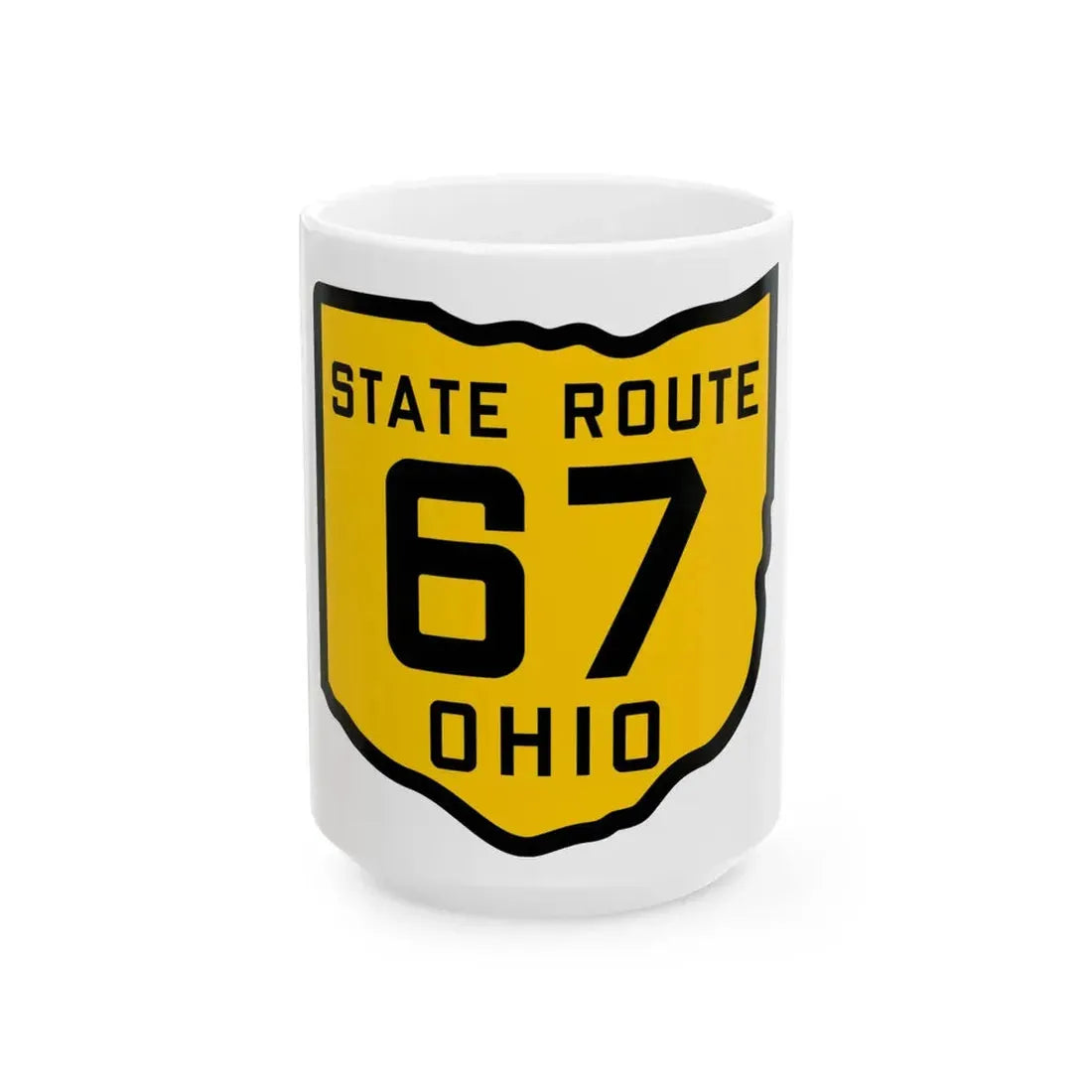 OH-67 1920 (Ohio) (Road Sign) White Coffee Mug 15oz - Go Mug Yourself