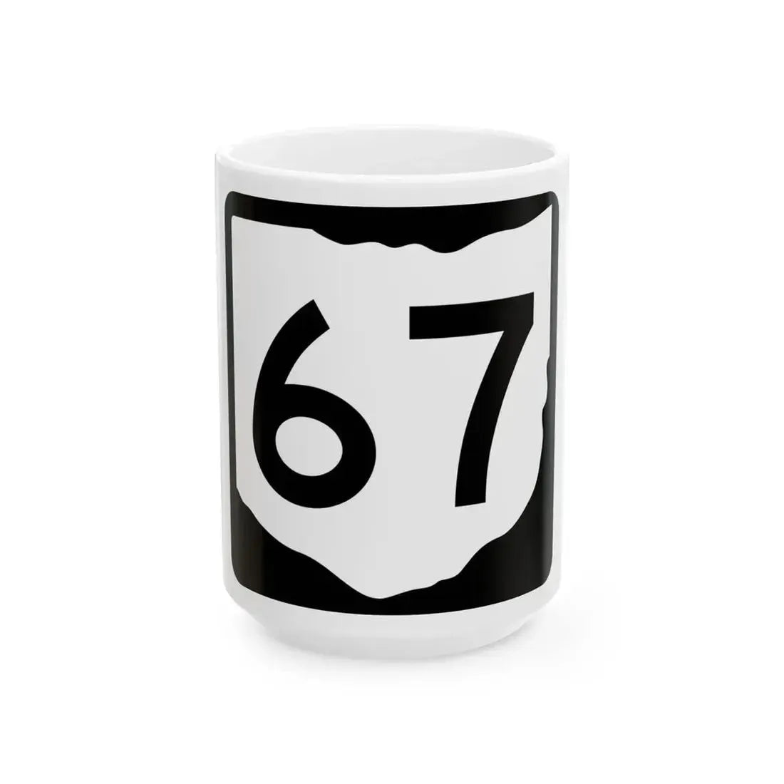 OH-67 (Ohio) (Road Sign) White Coffee Mug 15oz - Go Mug Yourself