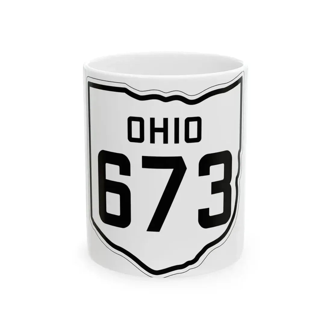 OH-673 1927 (Ohio) (Road Sign) White Coffee Mug 11oz - Go Mug Yourself