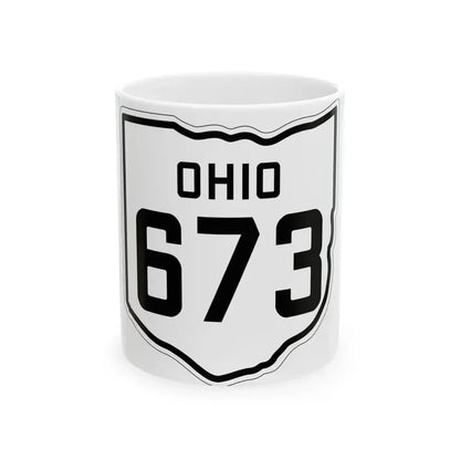 OH-673 1927 (Ohio) (Road Sign) White Coffee Mug 11oz - Go Mug Yourself