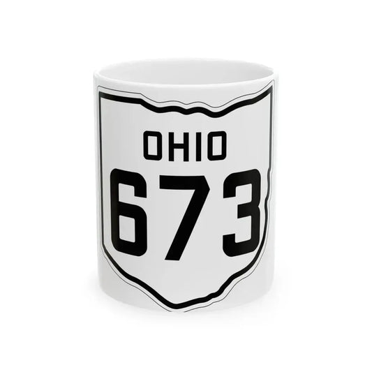 OH-673 1927 (Ohio) (Road Sign) White Coffee Mug 11oz - Go Mug Yourself