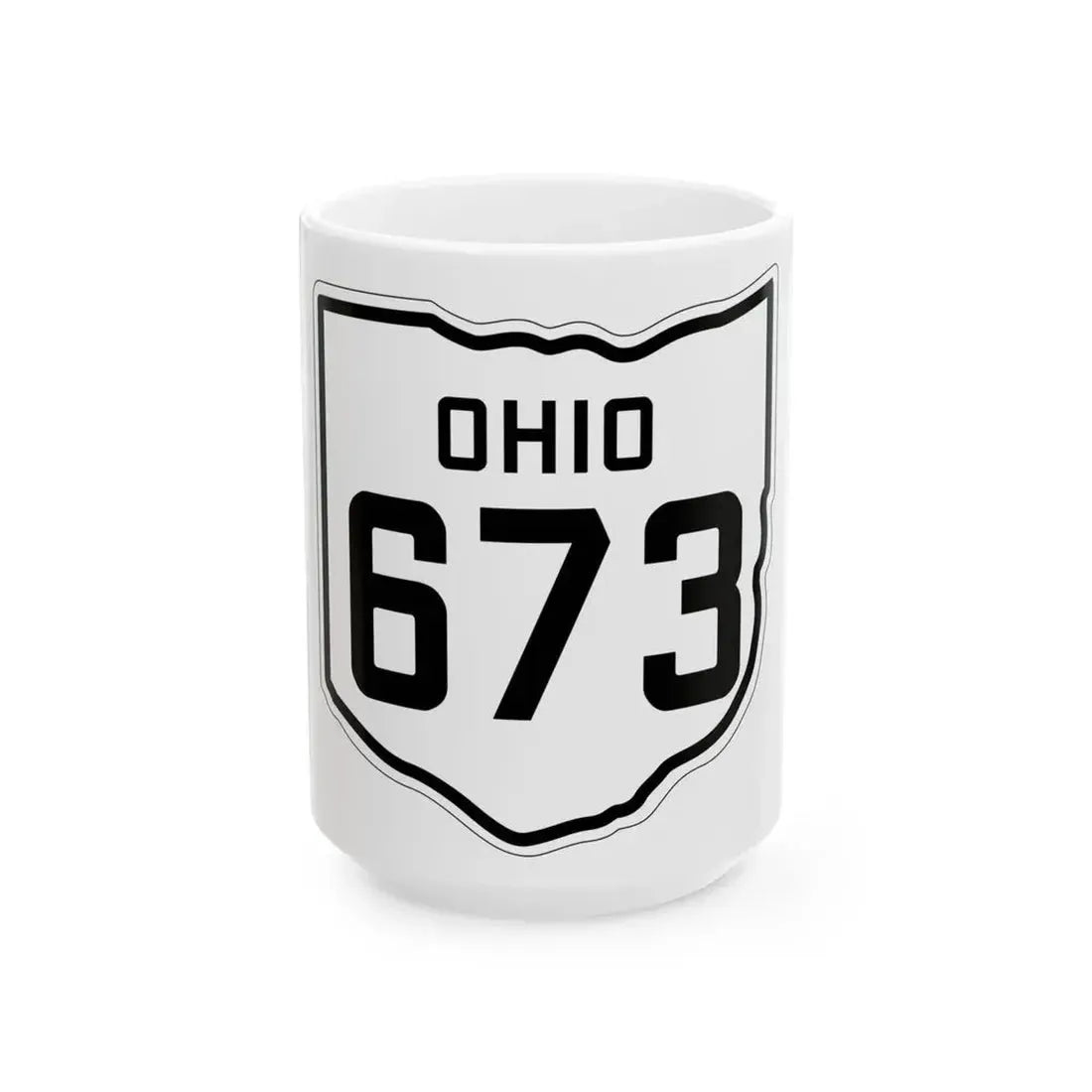 OH-673 1927 (Ohio) (Road Sign) White Coffee Mug 15oz - Go Mug Yourself