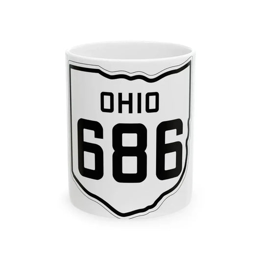 OH-686 1927 (Ohio) (Road Sign) White Coffee Mug 11oz - Go Mug Yourself