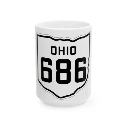 OH-686 1927 (Ohio) (Road Sign) White Coffee Mug 15oz - Go Mug Yourself