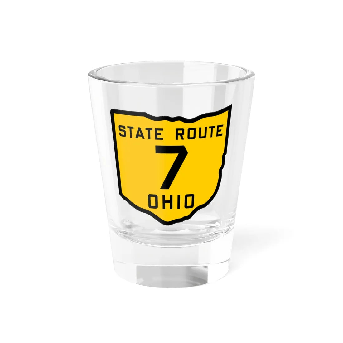 OH-7 1920 (Ohio) (Road Sign) Shot Glass 1.5oz 1.5oz - Go Mug Yourself