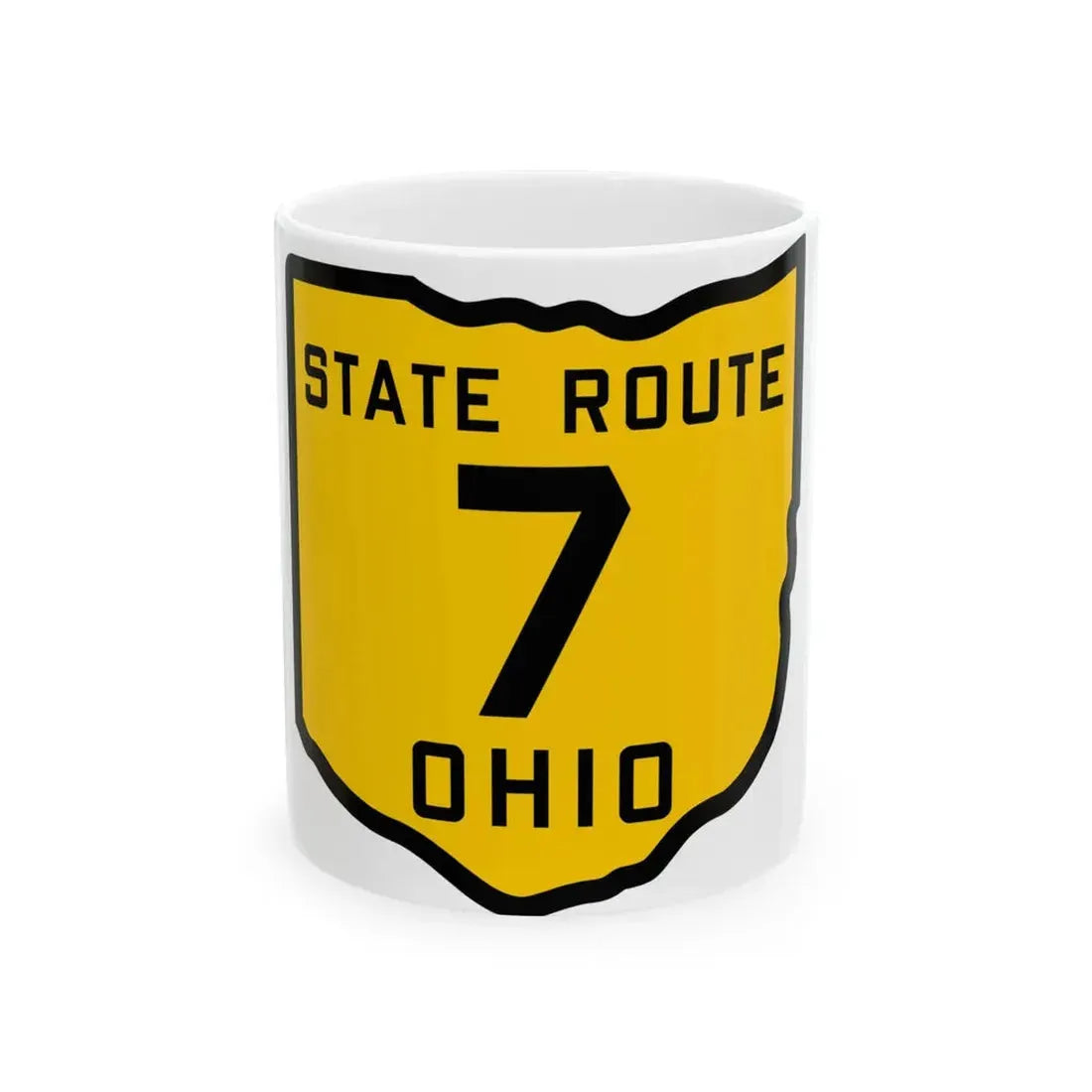 OH-7 1920 (Ohio) (Road Sign) White Coffee Mug 11oz - Go Mug Yourself