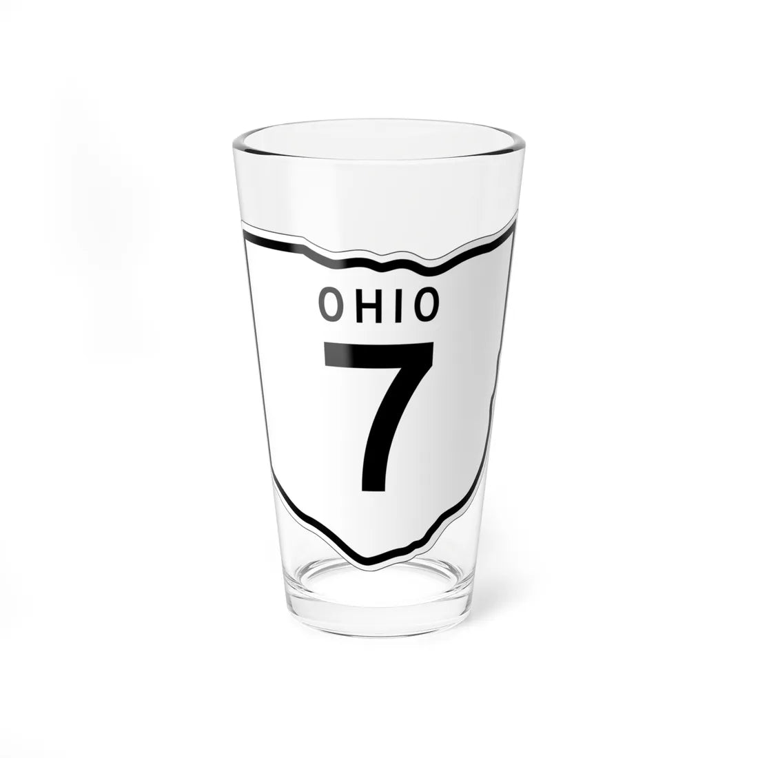 OH-7 1948 (Ohio) (Road Sign) Pint Glss 16oz 16oz - Go Mug Yourself