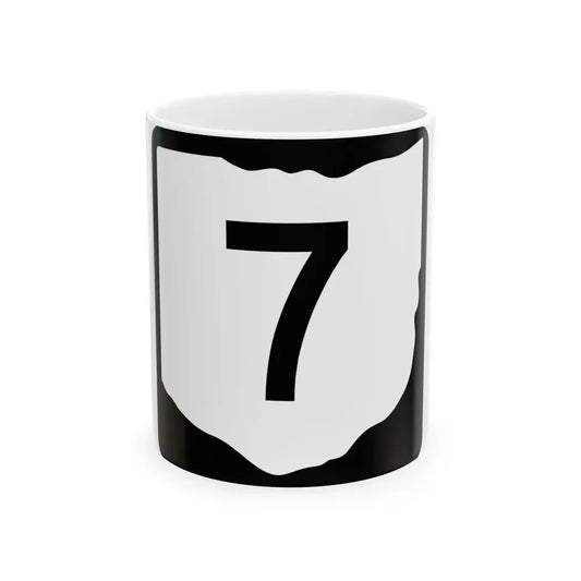 OH-7 (Ohio) (Road Sign) White Coffee Mug 11oz - Go Mug Yourself