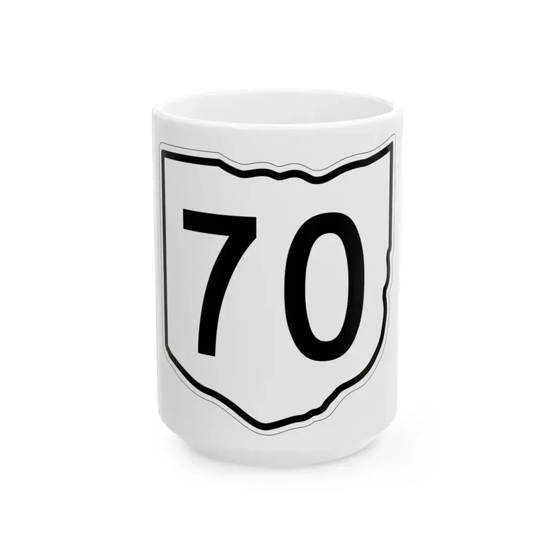 OH-70 1960 (Ohio) (Road Sign) White Coffee Mug 15oz - Go Mug Yourself