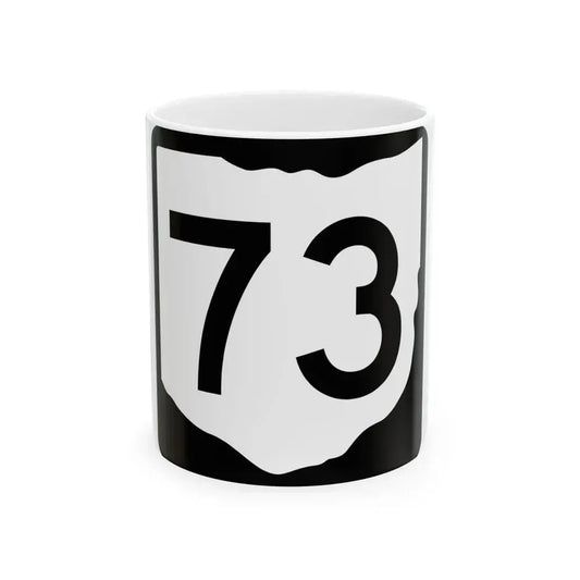 OH-73 (Ohio) (Road Sign) White Coffee Mug 11oz - Go Mug Yourself