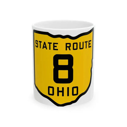 OH-8 1920 (Ohio) (Road Sign) White Coffee Mug 11oz - Go Mug Yourself
