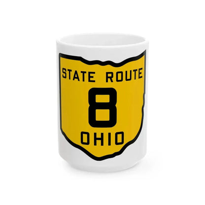 OH-8 1920 (Ohio) (Road Sign) White Coffee Mug 15oz - Go Mug Yourself
