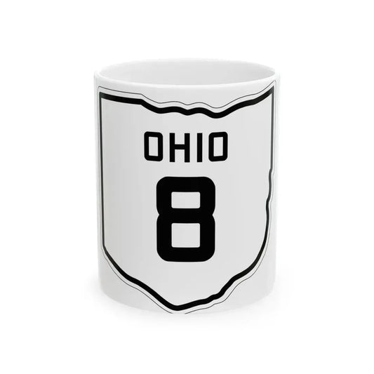 OH-8 1927 (Ohio) (Road Sign) White Coffee Mug 11oz - Go Mug Yourself