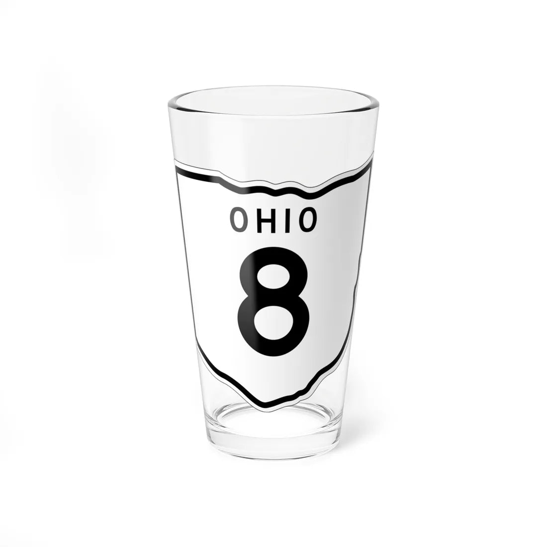 OH-8 1948 (Ohio) (Road Sign) Pint Glss 16oz 16oz - Go Mug Yourself