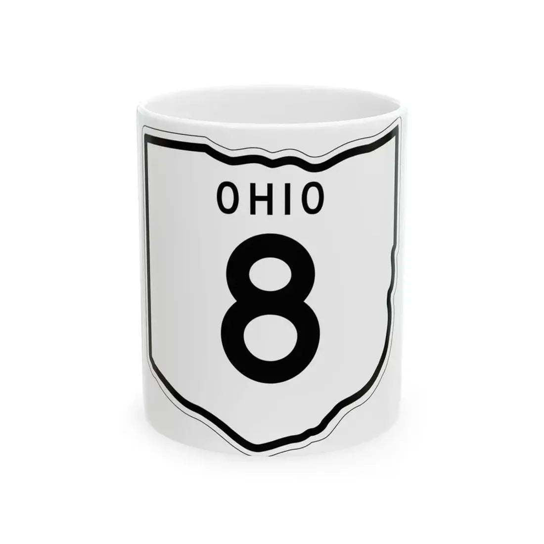 OH-8 1948 (Ohio) (Road Sign) White Coffee Mug 11oz - Go Mug Yourself