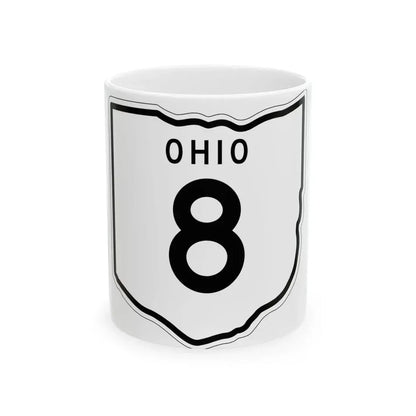 OH-8 1948 (Ohio) (Road Sign) White Coffee Mug 11oz - Go Mug Yourself