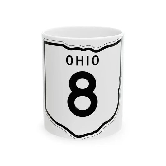 OH-8 1948 (Ohio) (Road Sign) White Coffee Mug 11oz - Go Mug Yourself