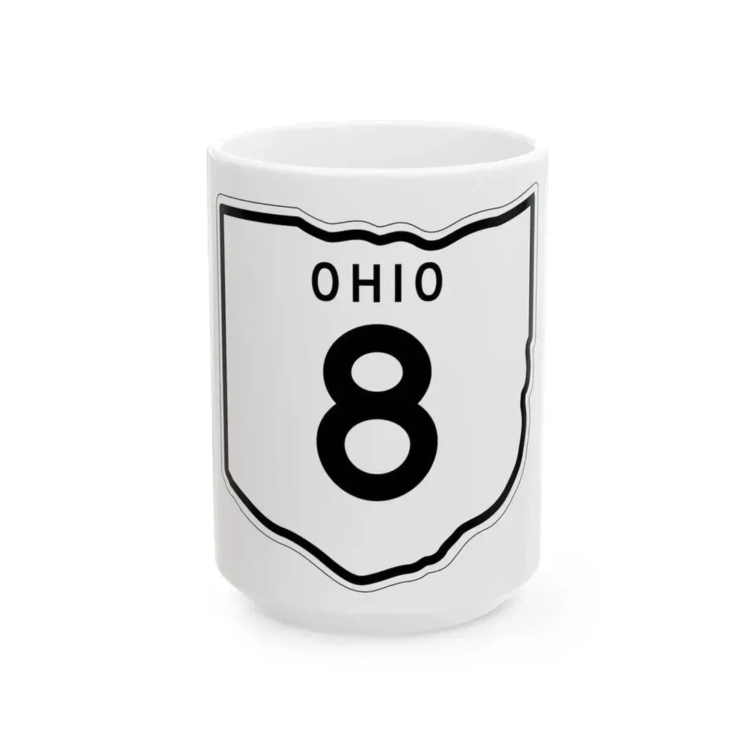 OH-8 1948 (Ohio) (Road Sign) White Coffee Mug 15oz - Go Mug Yourself