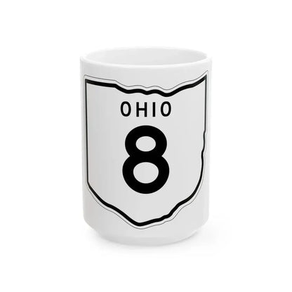 OH-8 1948 (Ohio) (Road Sign) White Coffee Mug 15oz - Go Mug Yourself