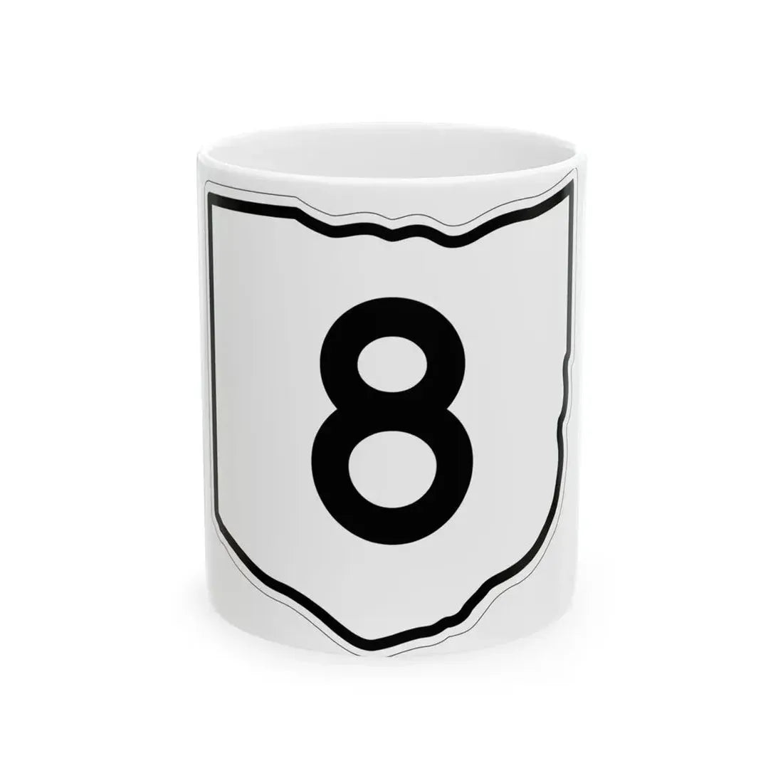 OH-8 1960 (Ohio) (Road Sign) White Coffee Mug 11oz - Go Mug Yourself