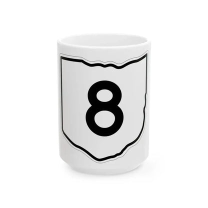 OH-8 1960 (Ohio) (Road Sign) White Coffee Mug 15oz - Go Mug Yourself
