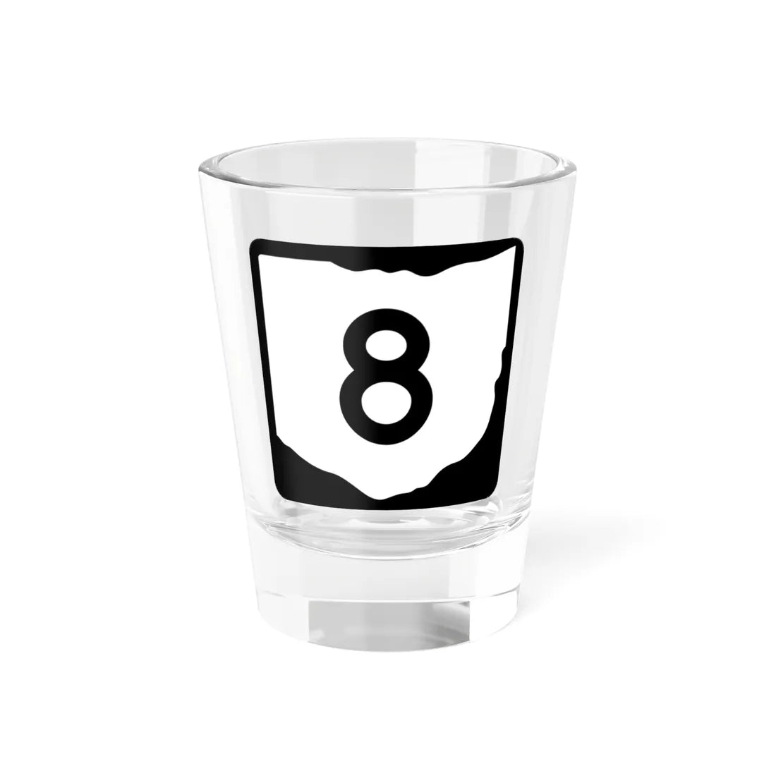 OH-8 (Ohio) (Road Sign) Shot Glass 1.5oz 1.5oz - Go Mug Yourself